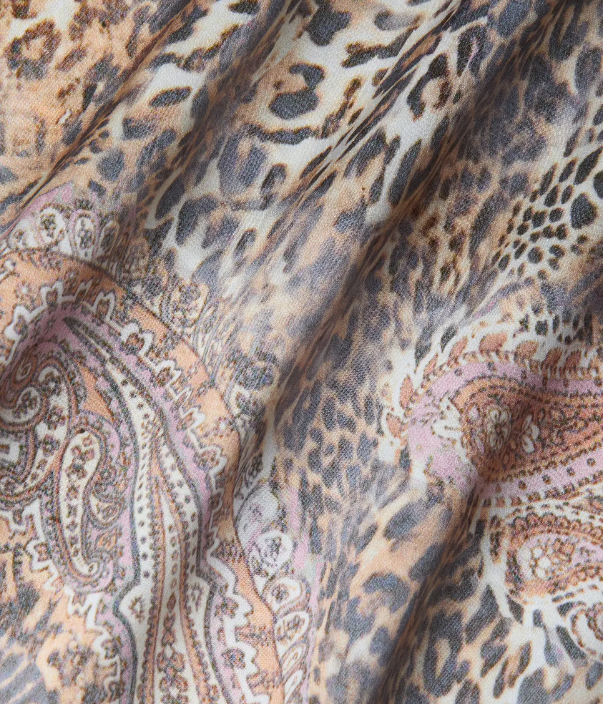 Charmaine U Neck Gown In Tan Valencia Leopard