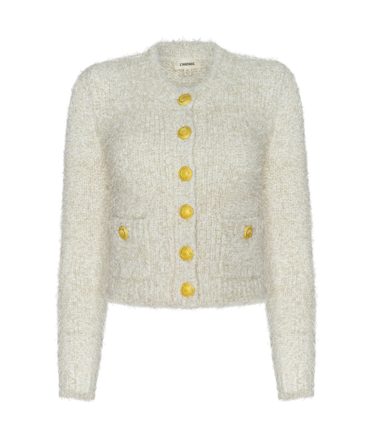 Una Knit Cardigan in Ivory_Gold