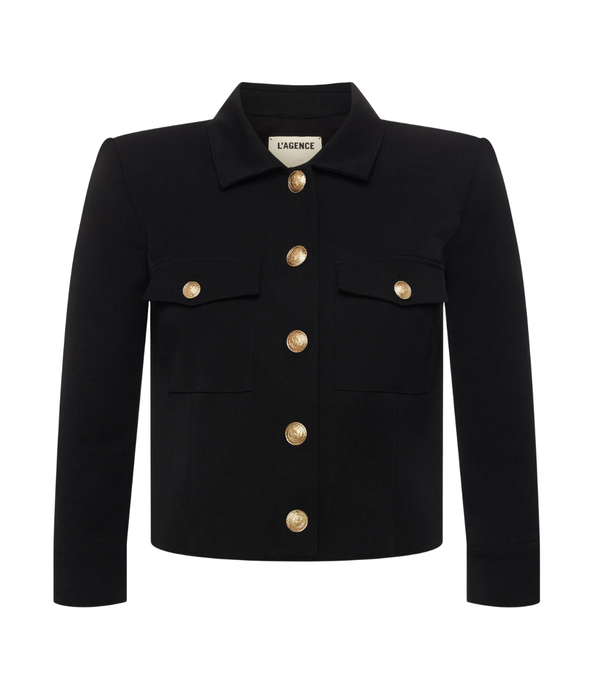 Kumi Cropped Fitted Jacket in BLACK