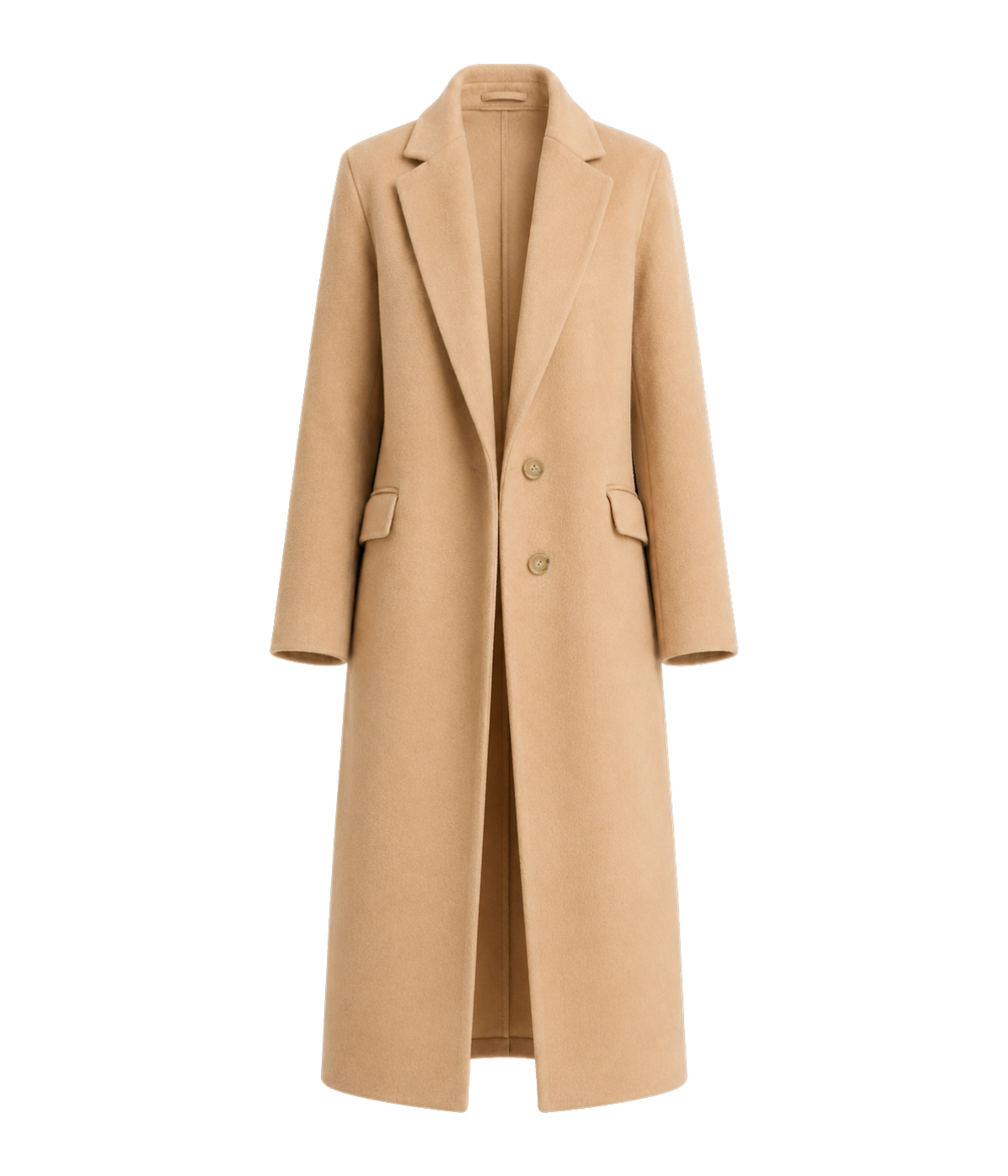 Single Breasted Classic Coat in Camel