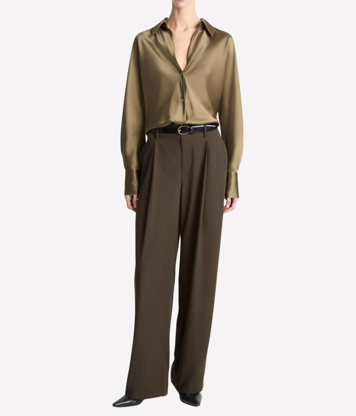 Bias L/S Blouse in Cypress