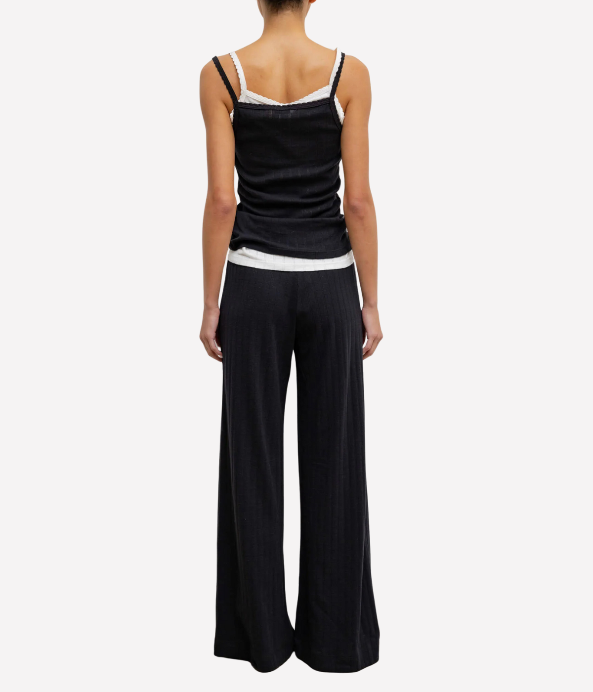 Pointelle Classic Tank Top in Black