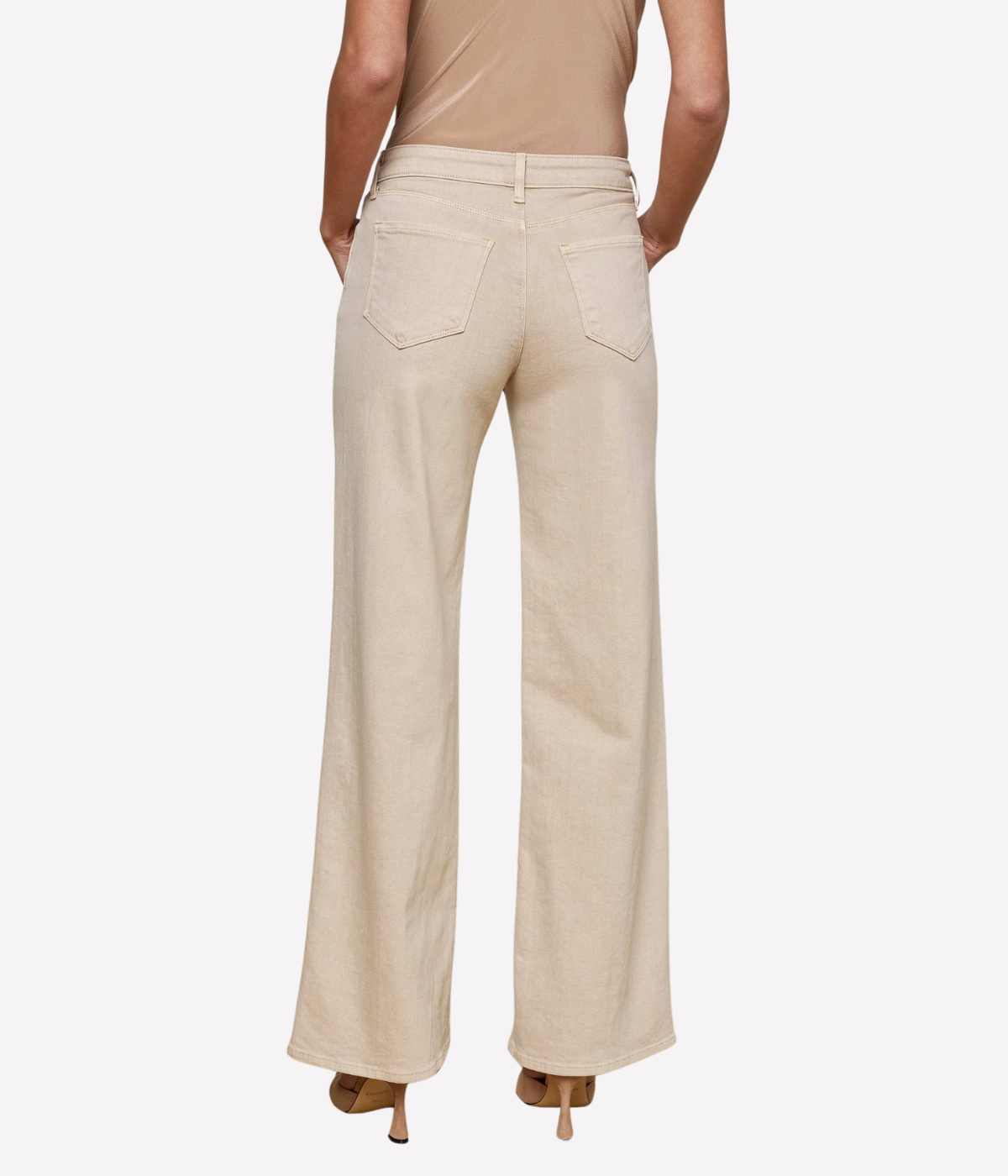 Alicent H/R Wide Leg Jean in Blanc