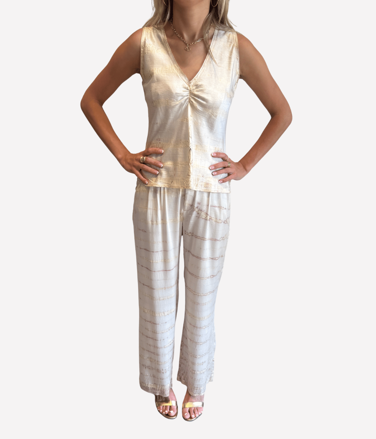 High Waist Wide Leg Pant in Khaki Bamboo