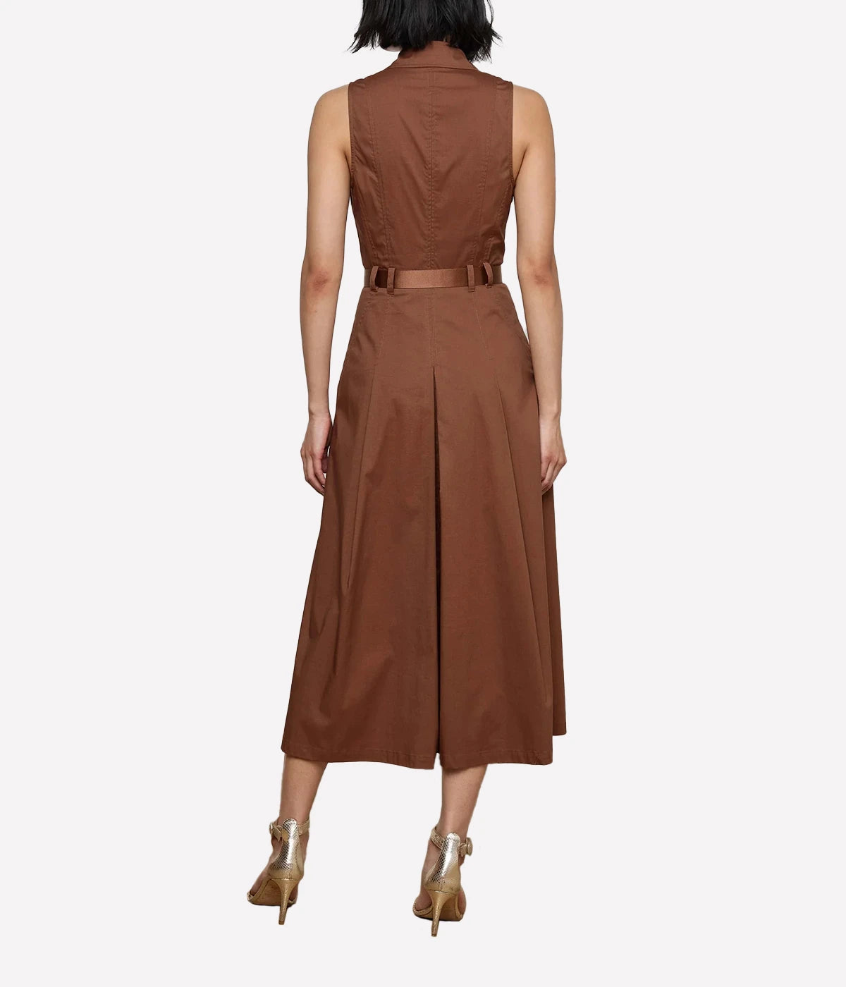 Kolton Midi Dress in Sepia Brown