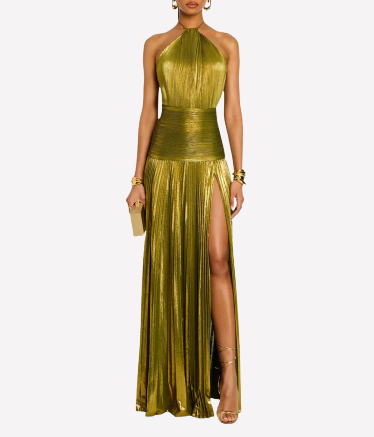 Thalia Dress in Metallic Periot