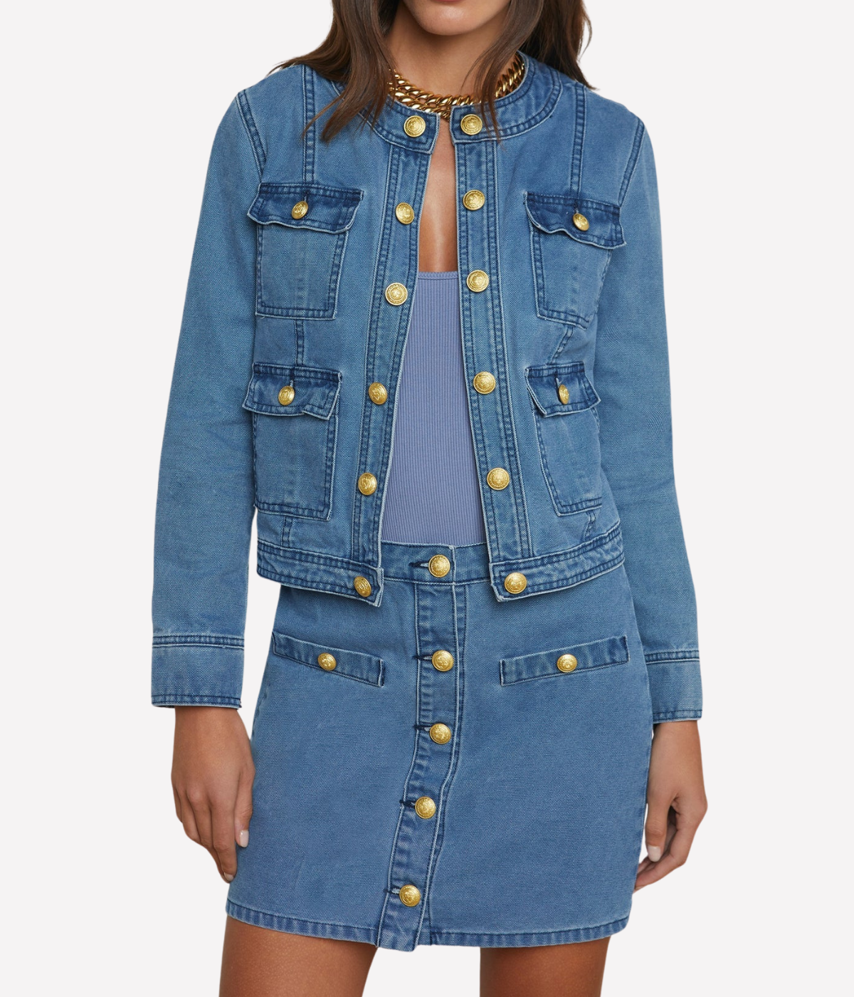 Yari Collarless Jacket in La Jolla
