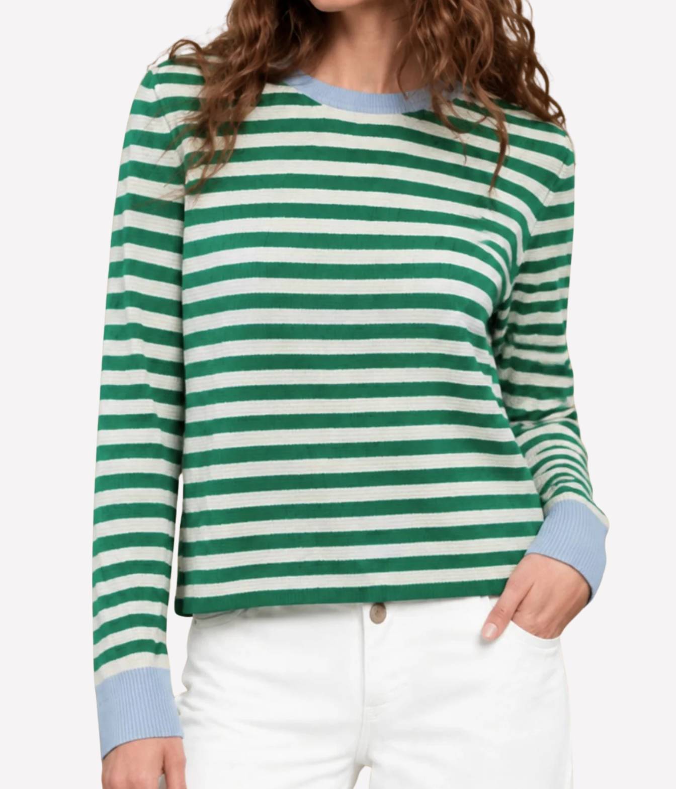 Suzette Cropped in Jade Cloud
