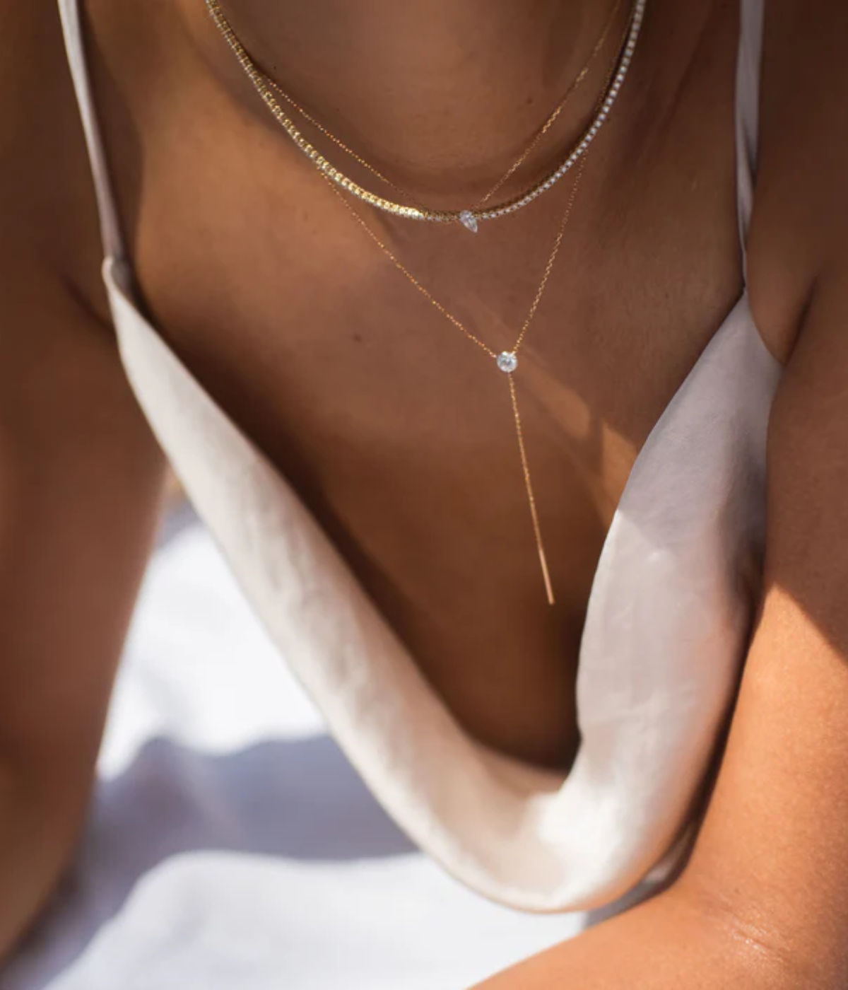 Pierced Diamond Lariat