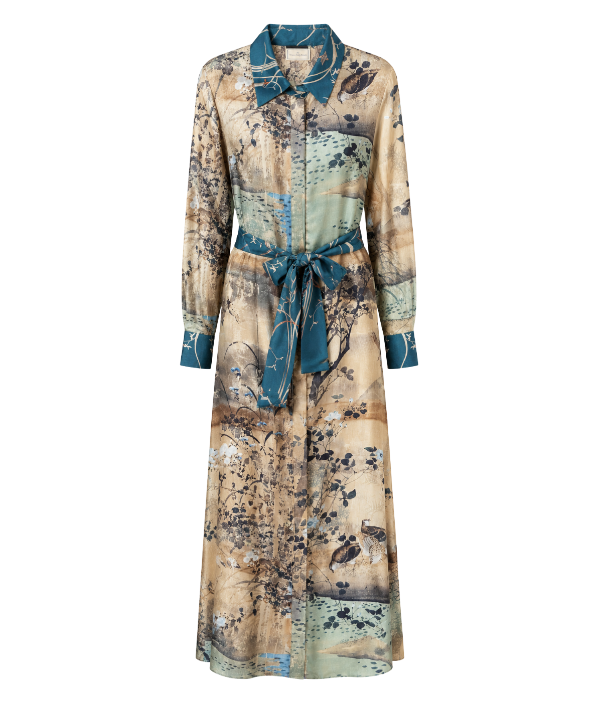 Aloe Silk Dress in Forest Multi
