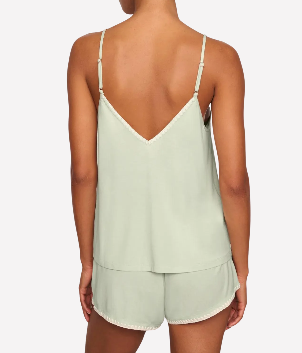 Frida Cami Short Pj Set Pajama in MINT CREAM IVORY