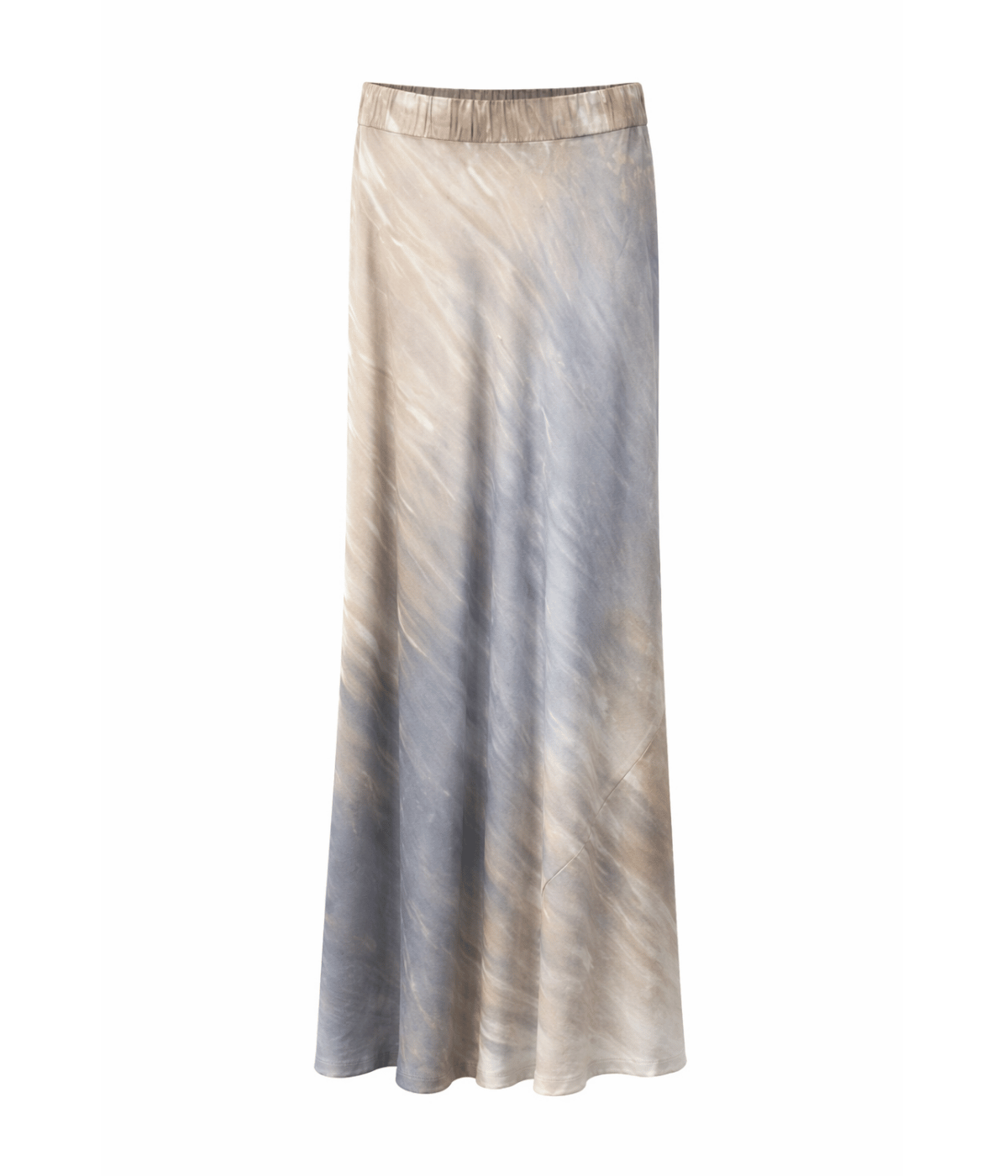 Stretch Silk Bias Skirt in Sand Dye Moon Grey