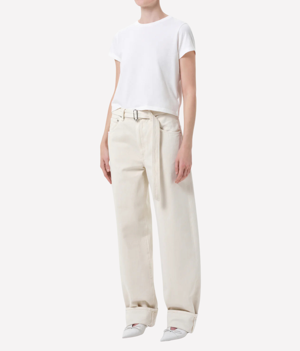 Adine Shrunken Tee Tshirt in White Ash