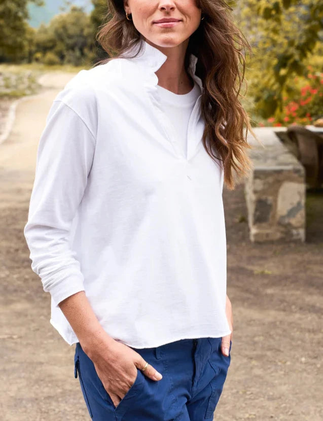 Patrick Jersey Henley in White