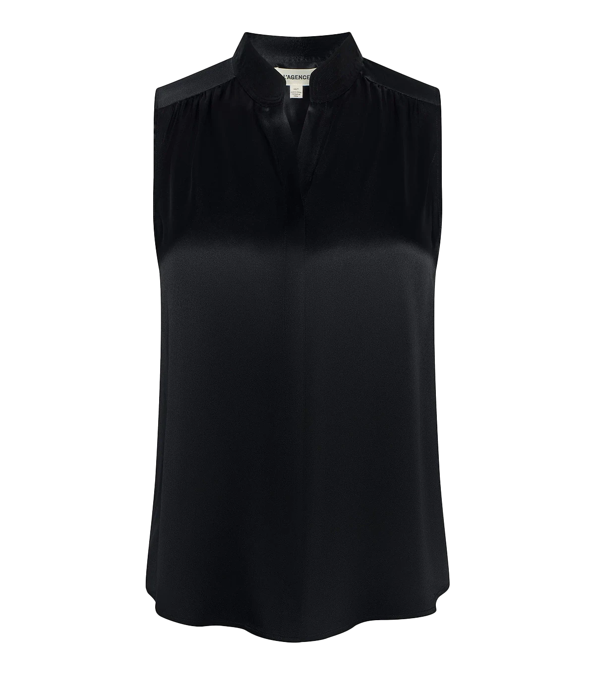 Phoebe Sleeveless Band Blouse In Black