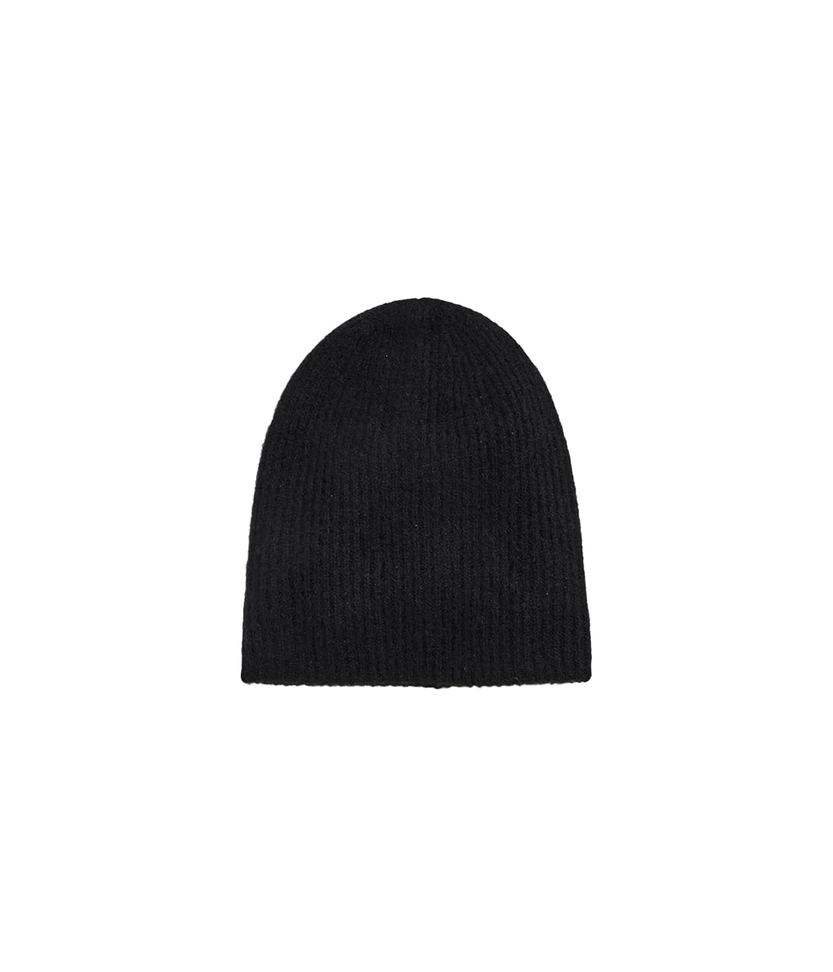 Cashmere Waffle Beanie in Black