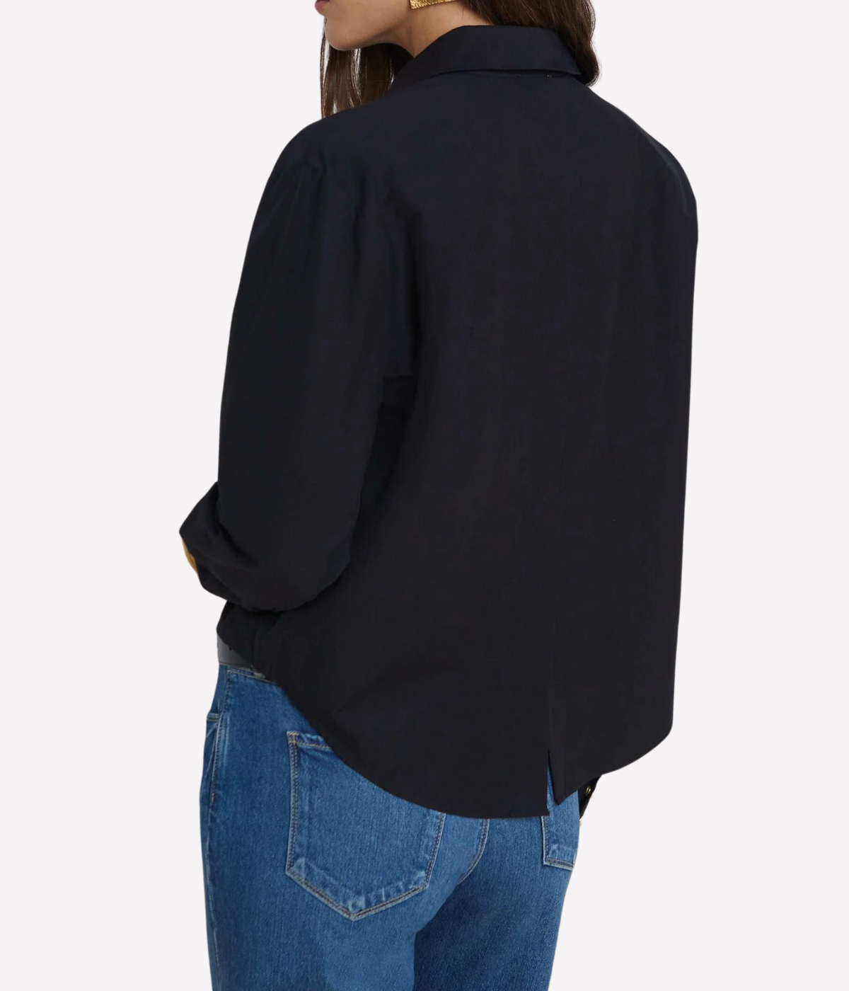 Cosette Crop Shirt in Black Gold