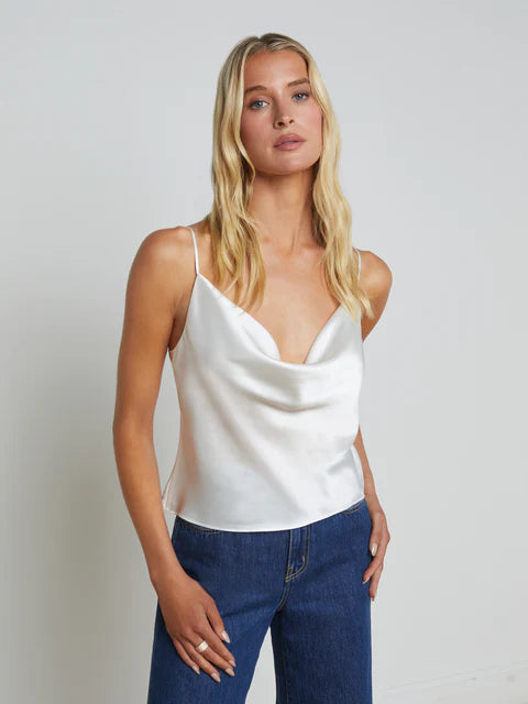 Calista Cowl Neck Cami in White