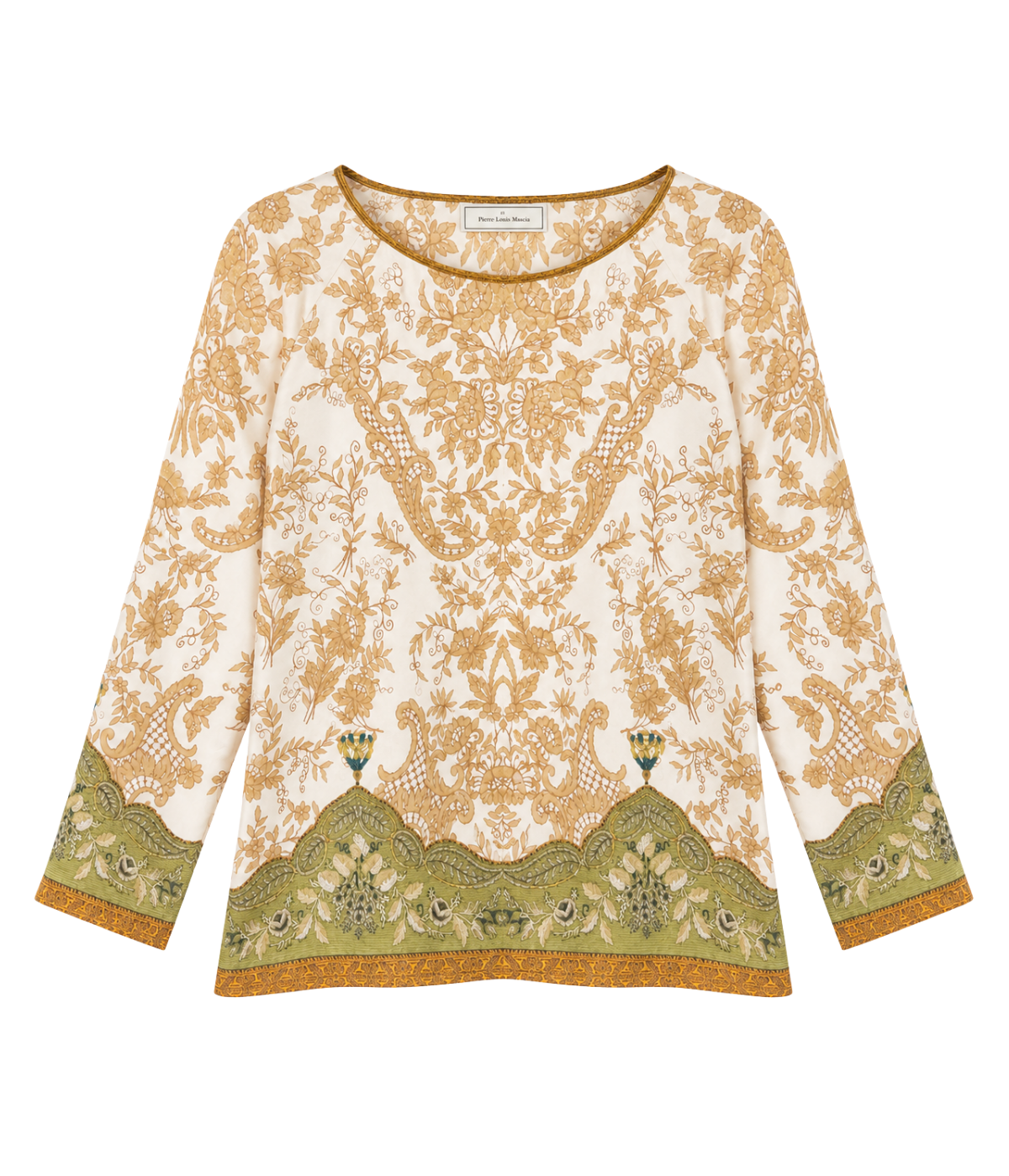 Aloe Silk Longsleeve Shirt in Brown Paisley
