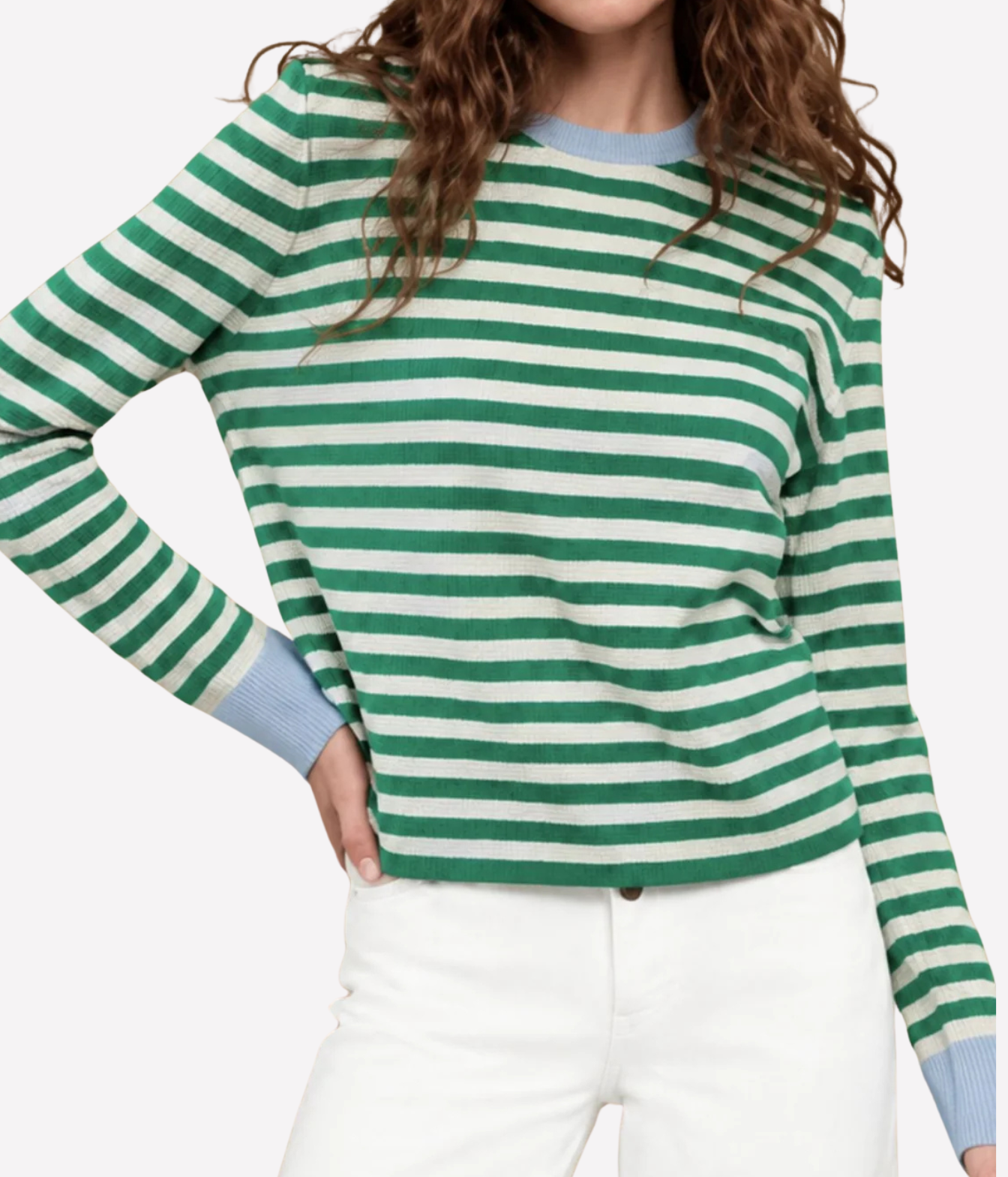 Suzette Cropped in Jade Cloud