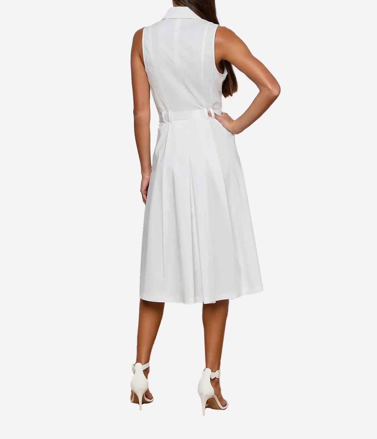 Kylo Belted Shirt Dress In White