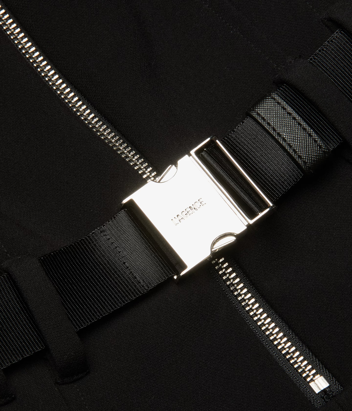 Kylo Belted Shirt Dress in Black Silver