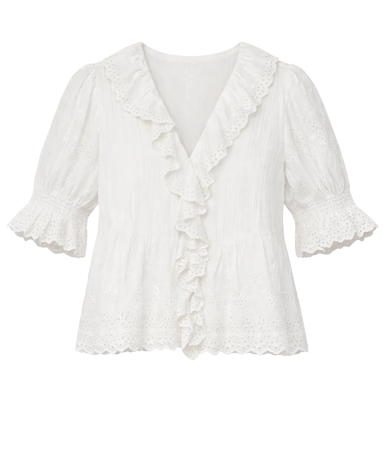 Henri Top In Salt Eyelet