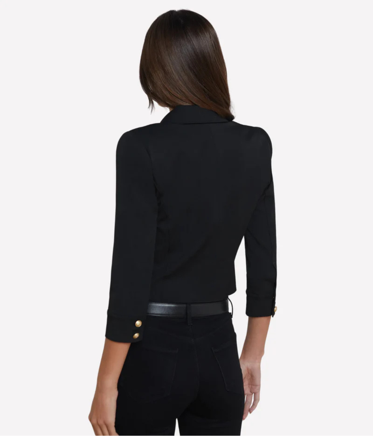 Kumi Cropped Fitted Jacket in Black