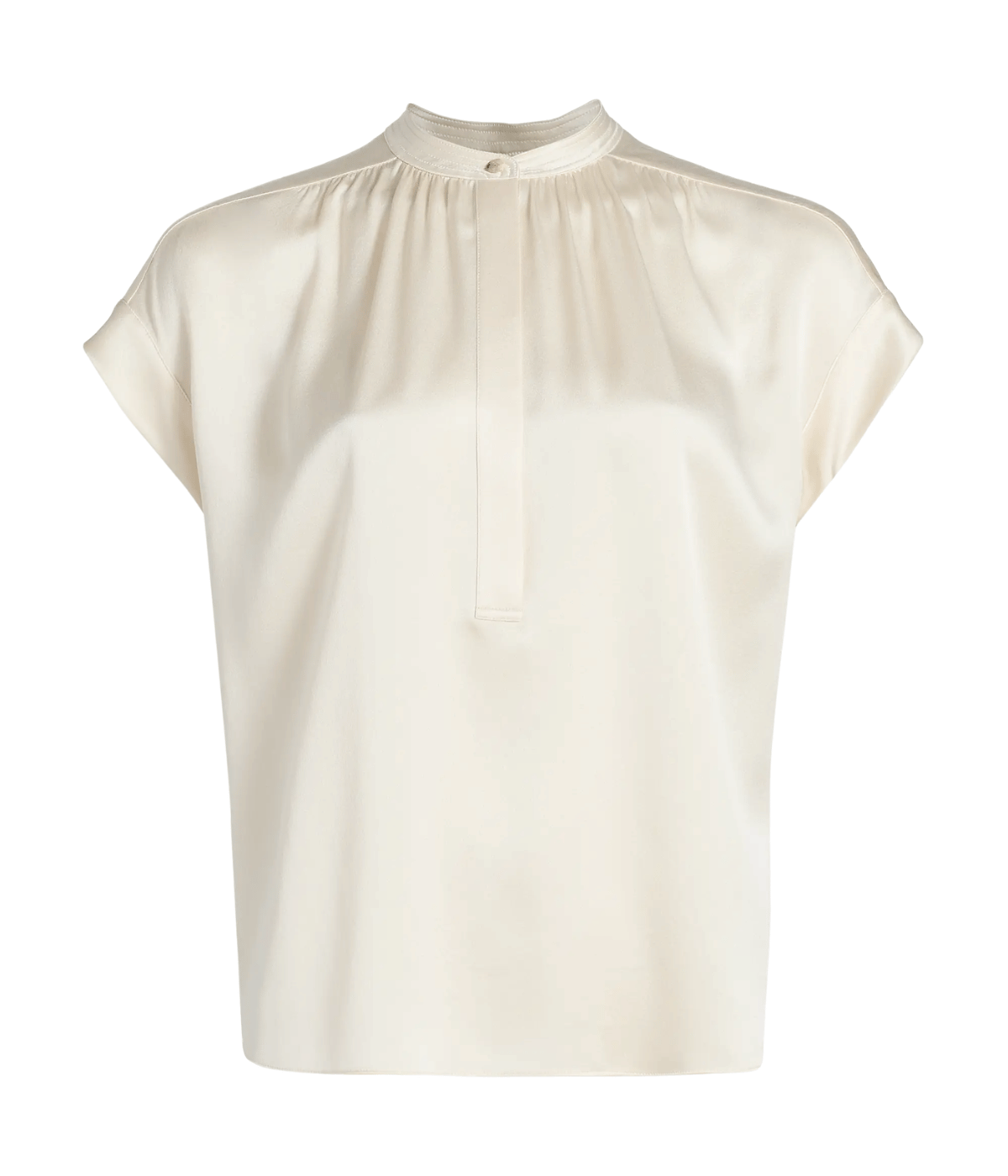 Gathered Cap Slv Blouse in CREAM