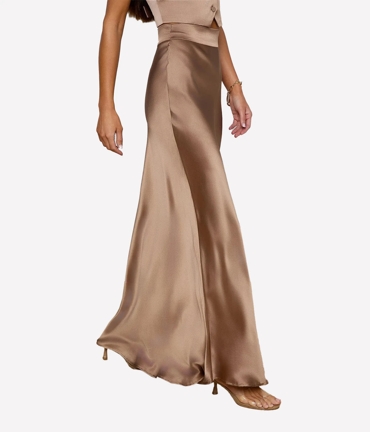 Ryker Waistband Bias Skirt In Portabella