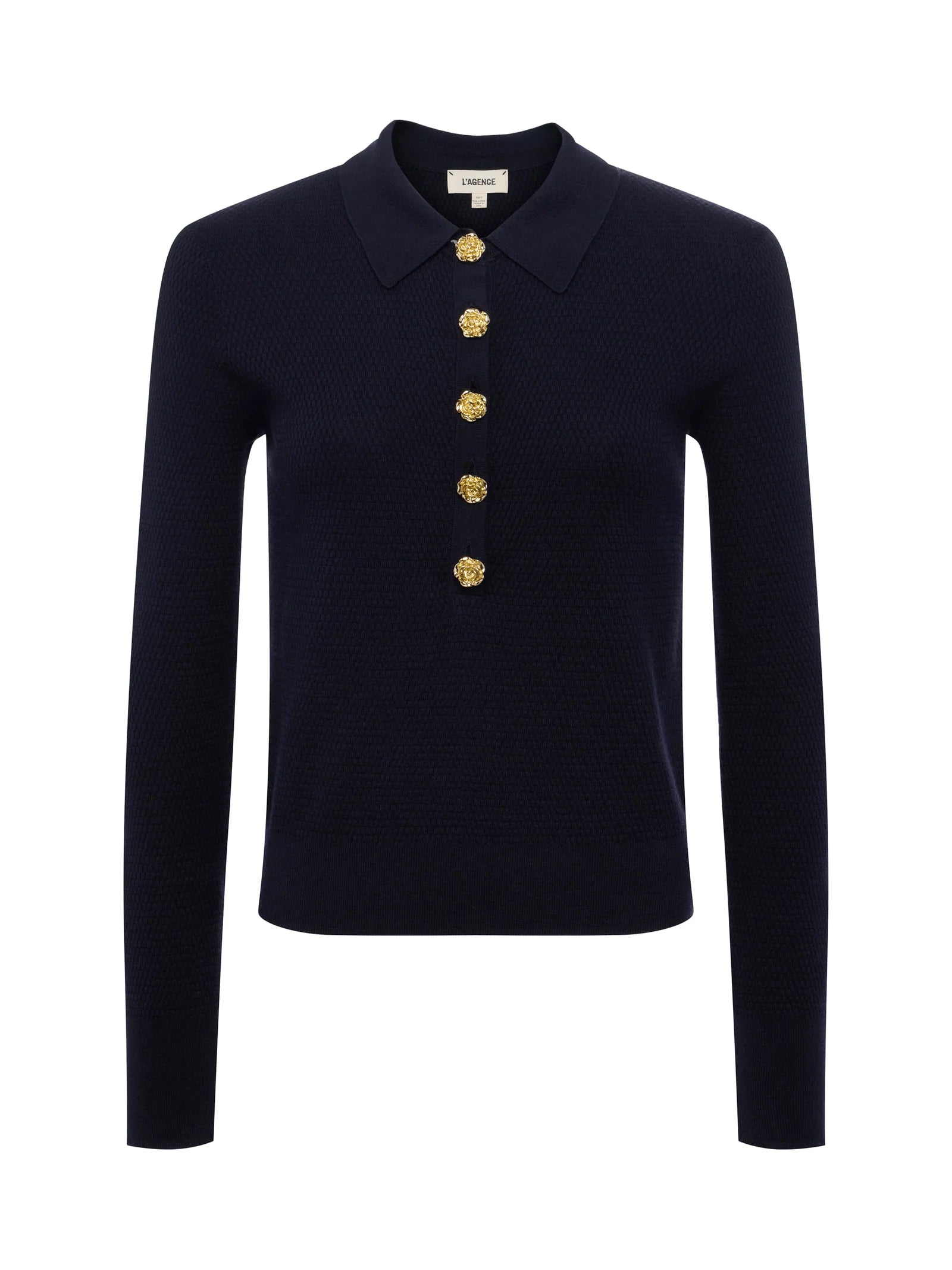 Sterling Collared Sweater in Midnight Gold