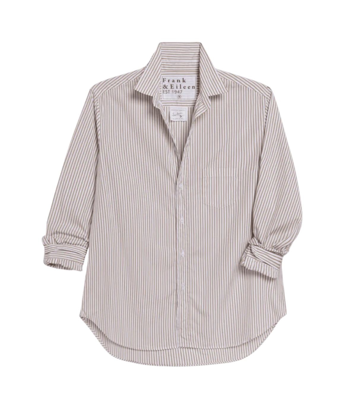 Eileen Woven Button Up in Cream Vertical Stripe
