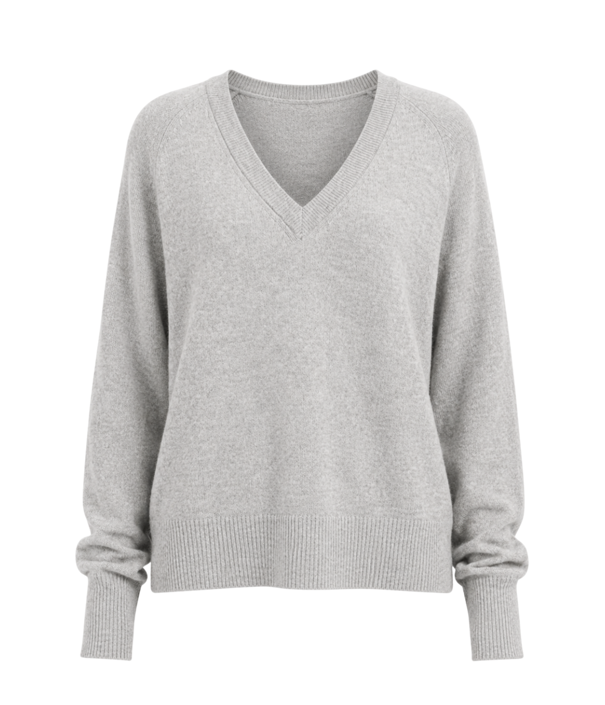 Sloane Cashmere V Neck In Heather Grey