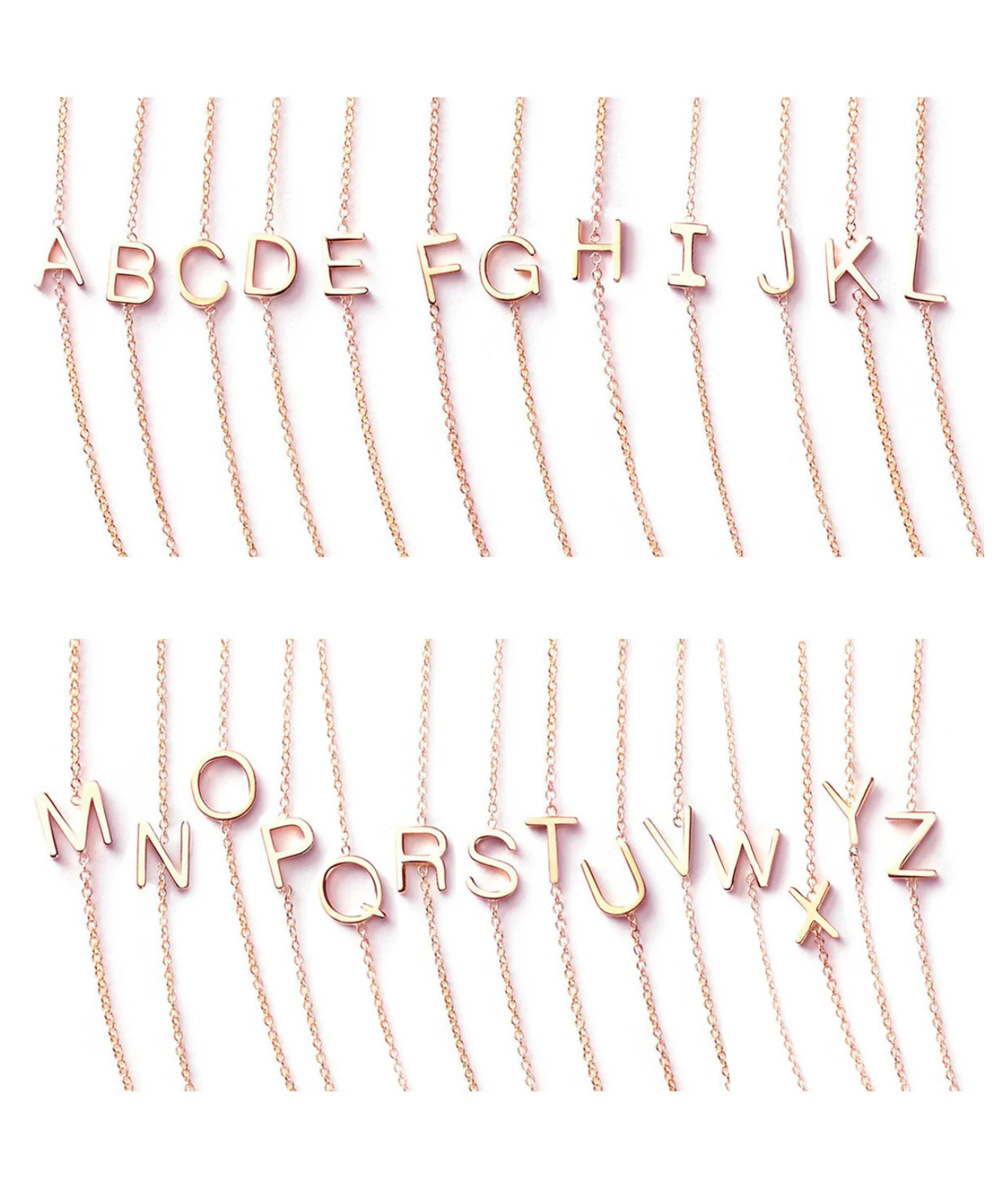 Initial Necklace in Rose Gold