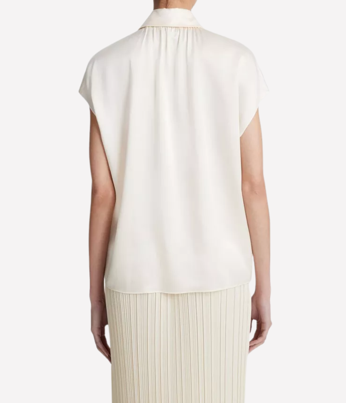 Cap Sleeve Ruched Back Blouse in Chiffon