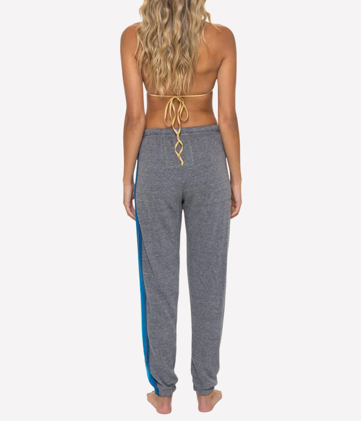 5 Stripe Sweatpants in Heather Grey & Blue