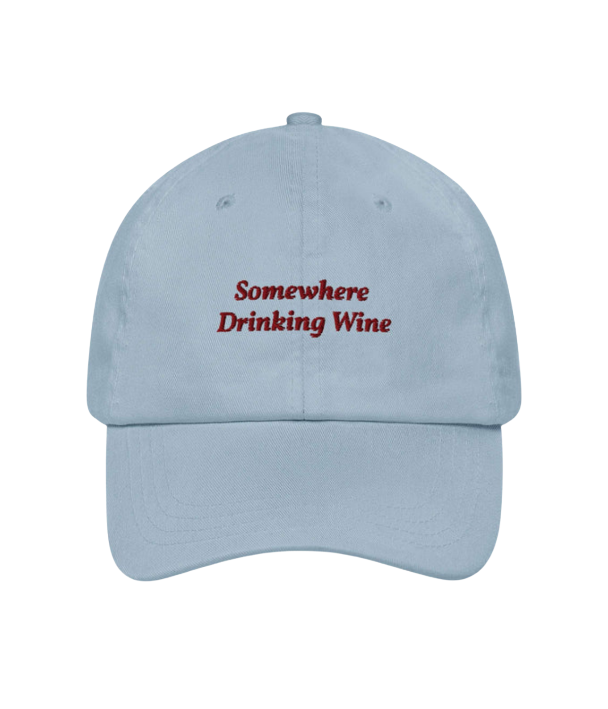 Somewhere Drinking Wine Cap in Light Blue