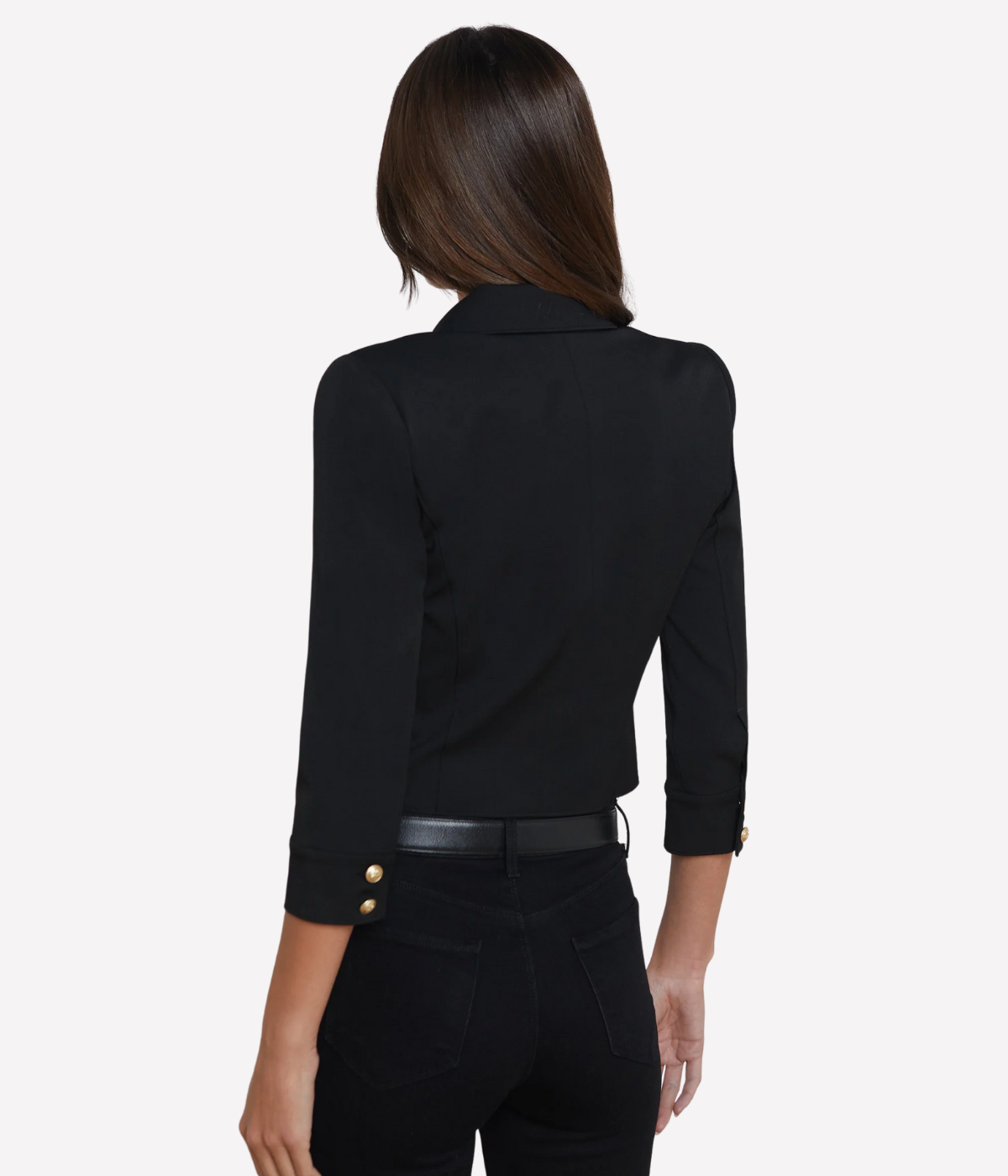 Kumi Cropped Fitted Jacket in BLACK