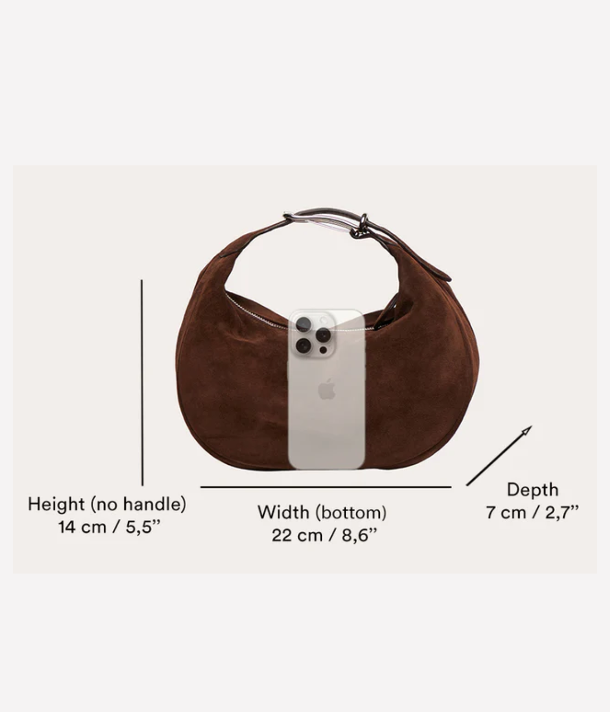 Moon Pouch in dark brown