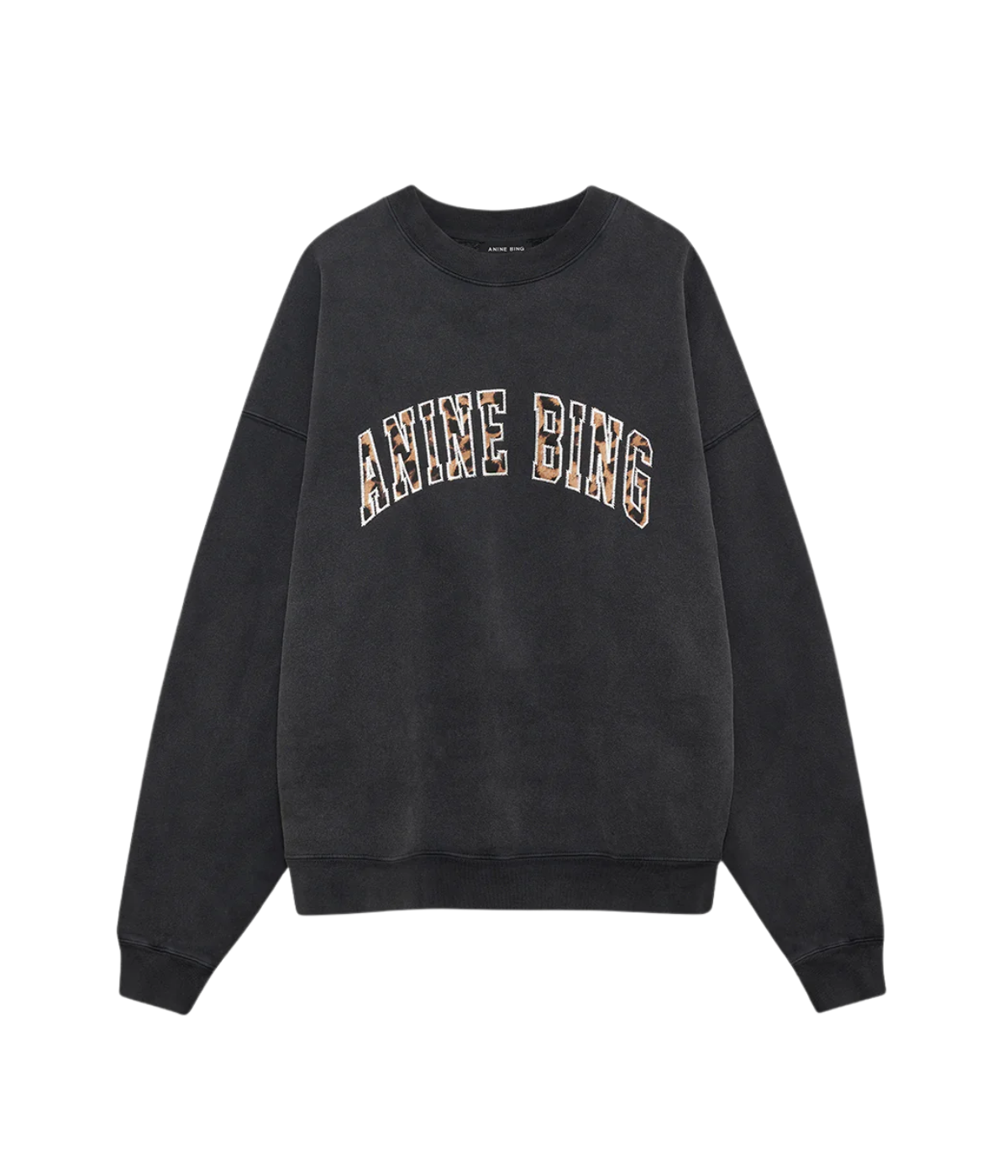Mile Sweatshirt Anine Bing Leopard in Washed Black