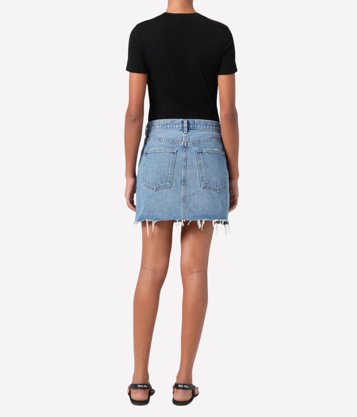 V Waist Mini Skirt in Fairway