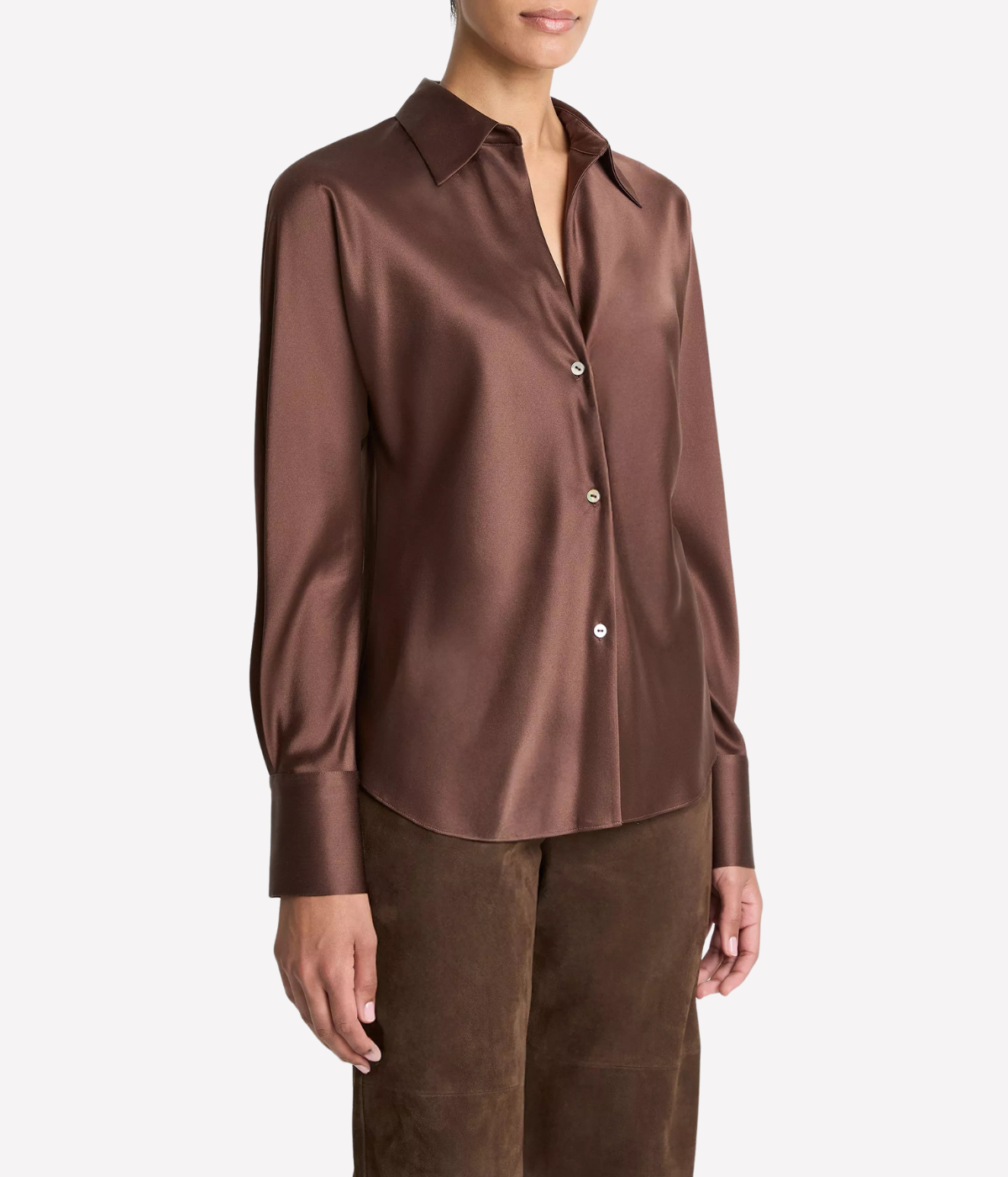 Bias L/S Blouse in Espresso
