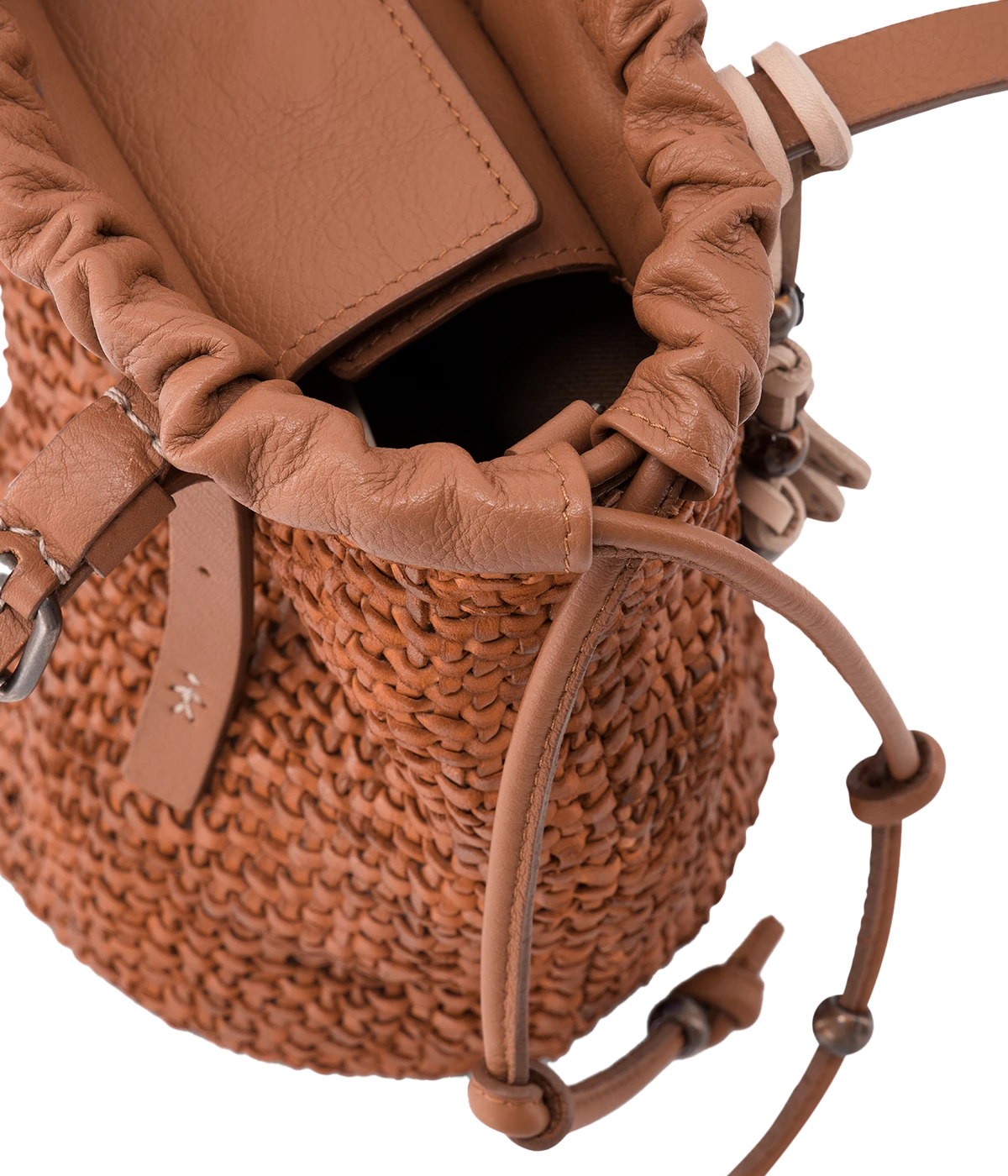 Bag Secchiello Arricciato in Cuoio