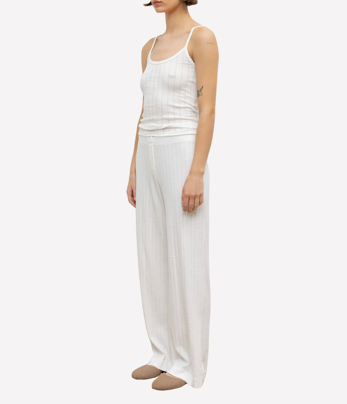 Pointelle Classic Tank Top in White