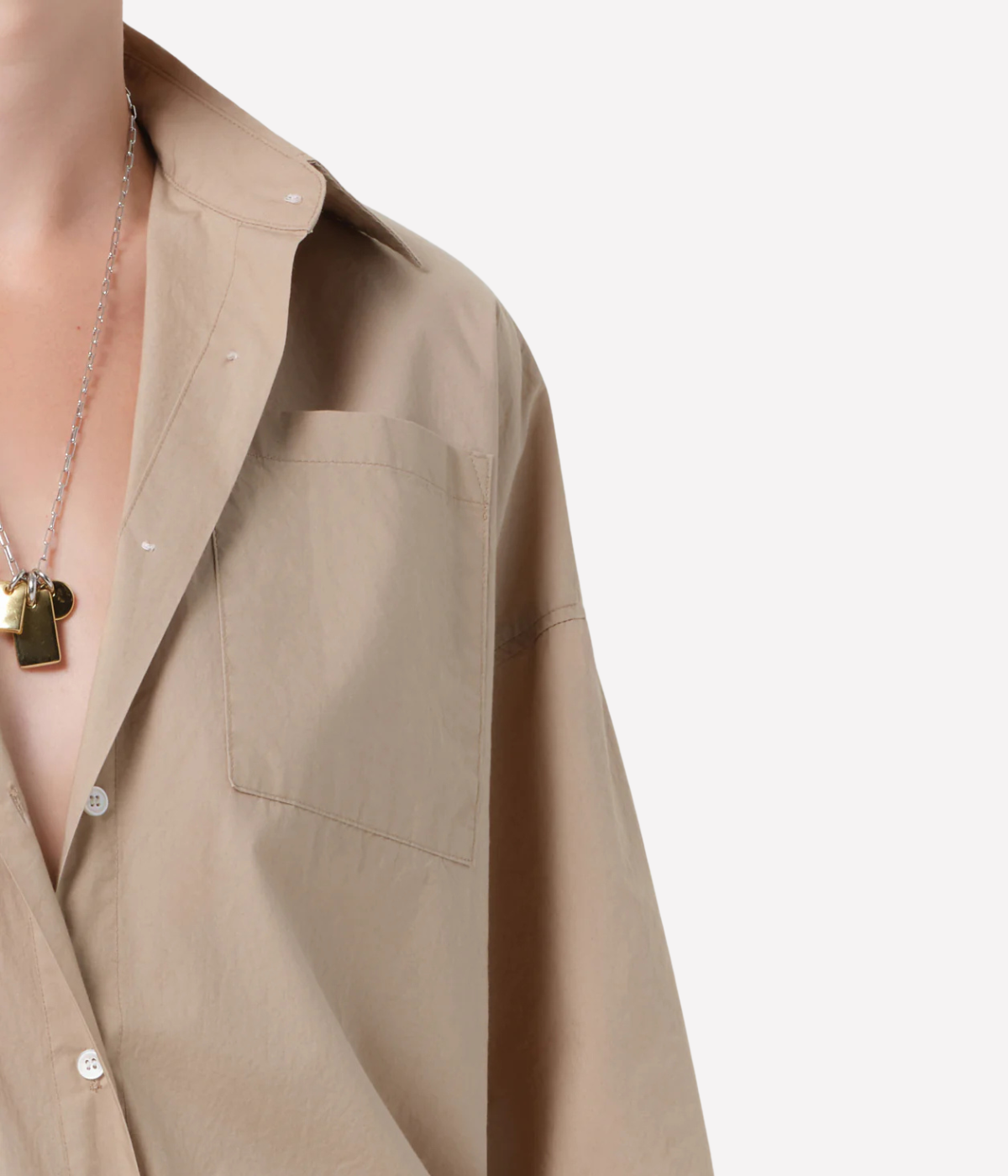 Frances Cropped Shirt In Catalina