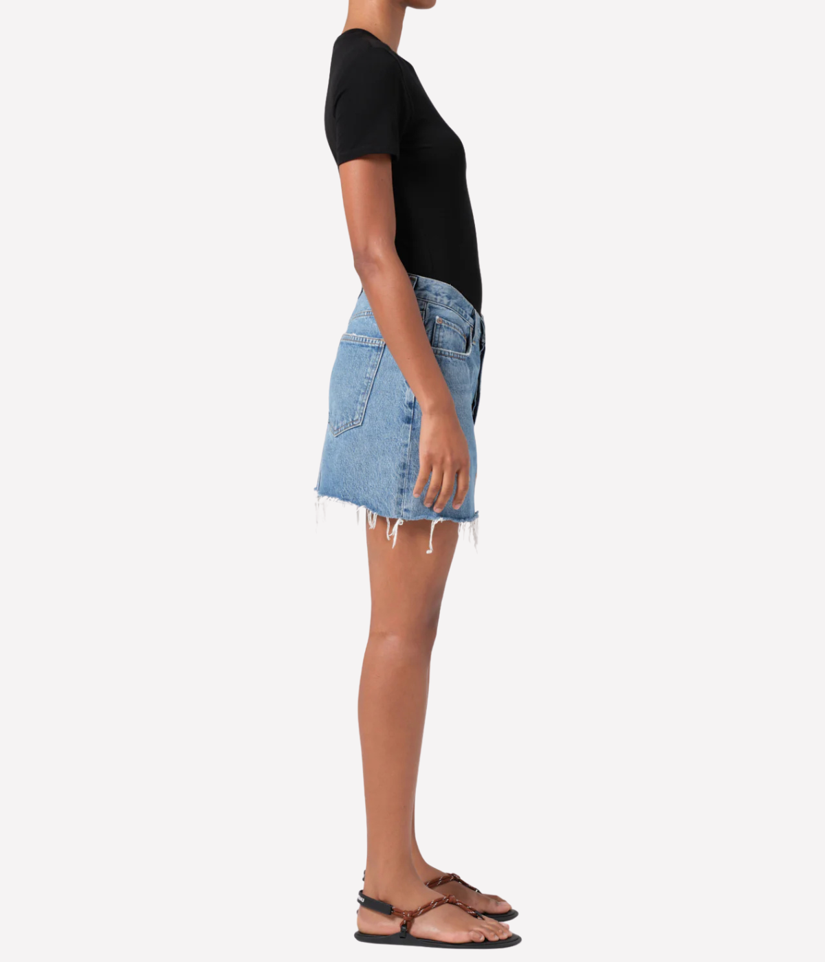 V Waist Mini Skirt in Fairway