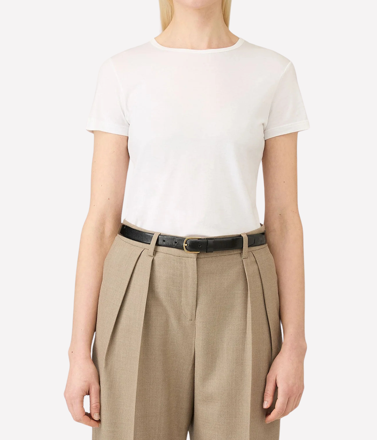 Short Sleeve Crew Neck T-Shirt in White
