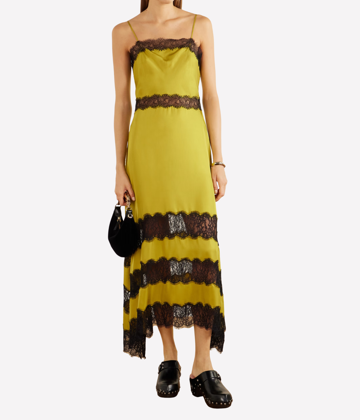 Coco Sleeveless Silk Dress In Citrine