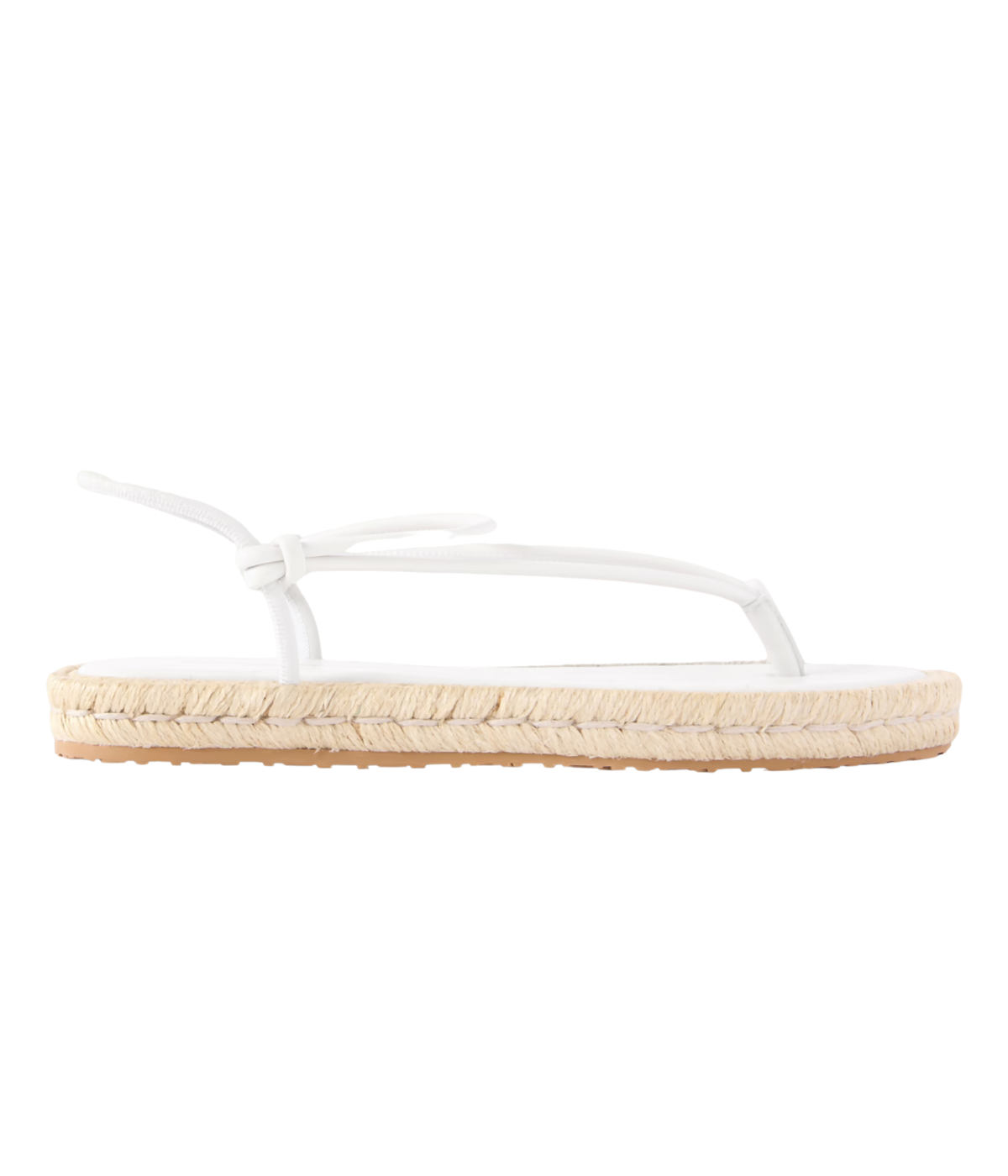 Leather Espadrille Sandal in Off White and Natural