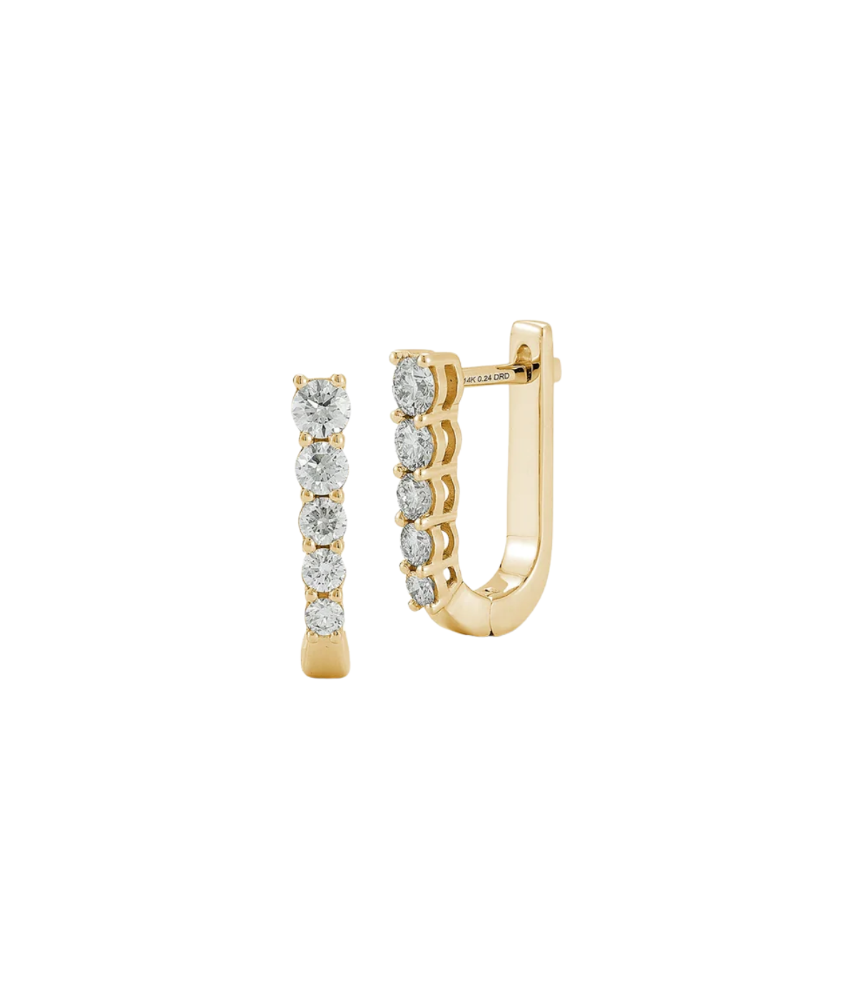 Ava Bea Medium Graduating U Hoops in 14k Yellow Gold